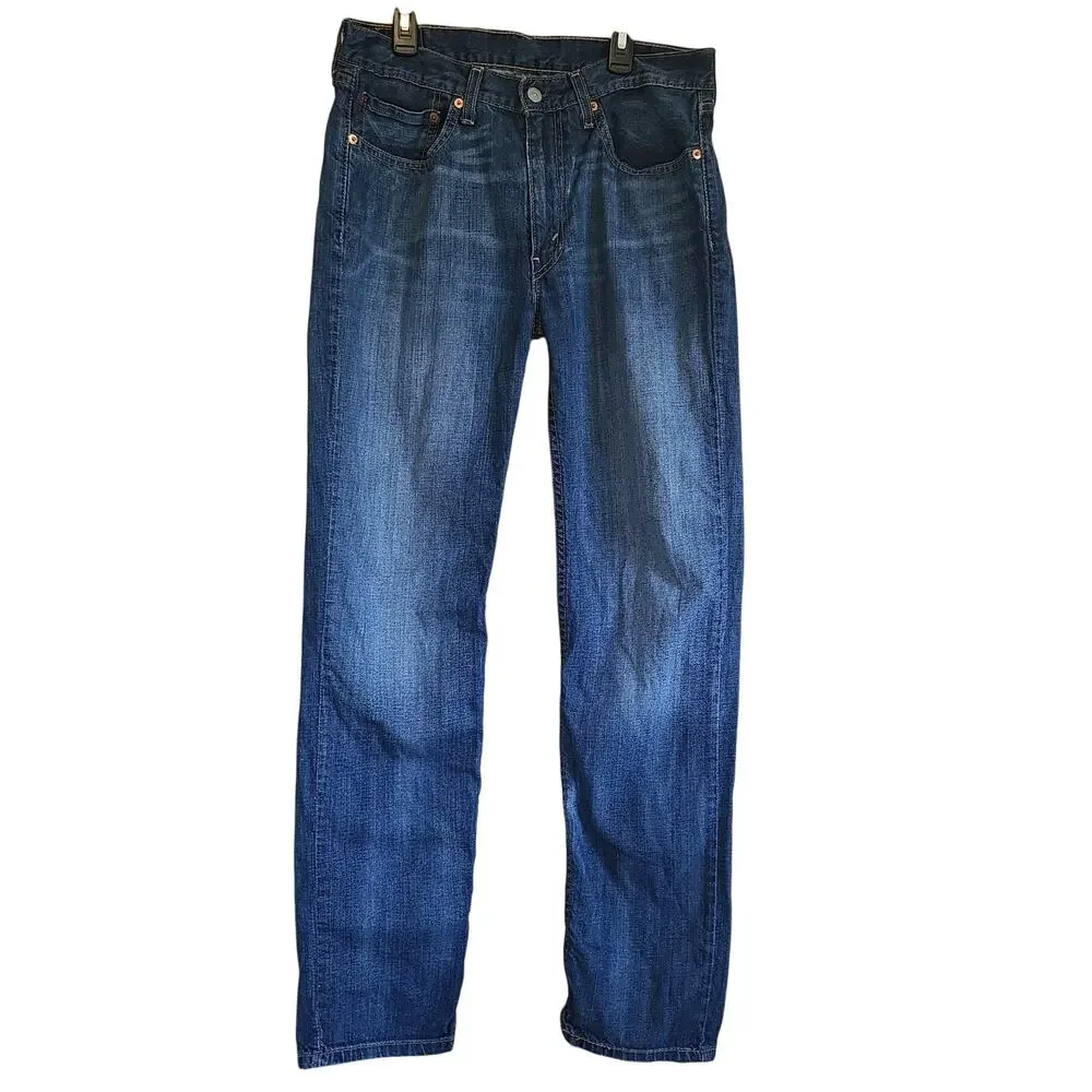 Levis 514 Jeans Men 32x32 (33x31) Classic Straight Leg Blue Dark Wash Denim Pant